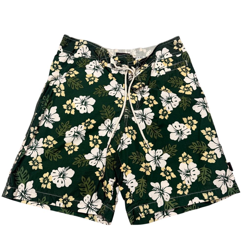 Vintage J Crew Board Shorts Men's 32 Floral Swim Surf Trunks Beach Hawaii